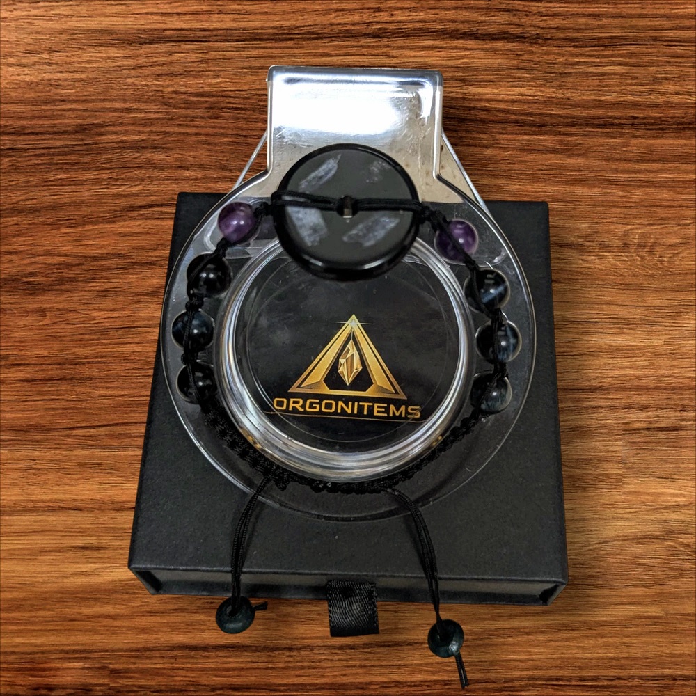 Shungite Bracelet With Amethyst Kyanite