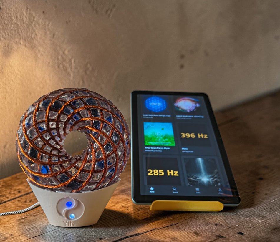 Blue Siberian Quartz Two Coils Set-Up PEMF Frequency Generator, 